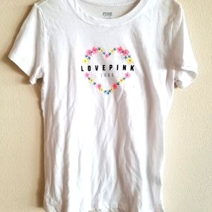 VICTORIA'S SECRET WHITE FLORAL TEE